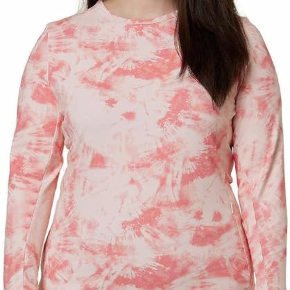 Hang Ten Top XL Long Sleeve Rashguard Caribbean Sea Pink UPF 50+